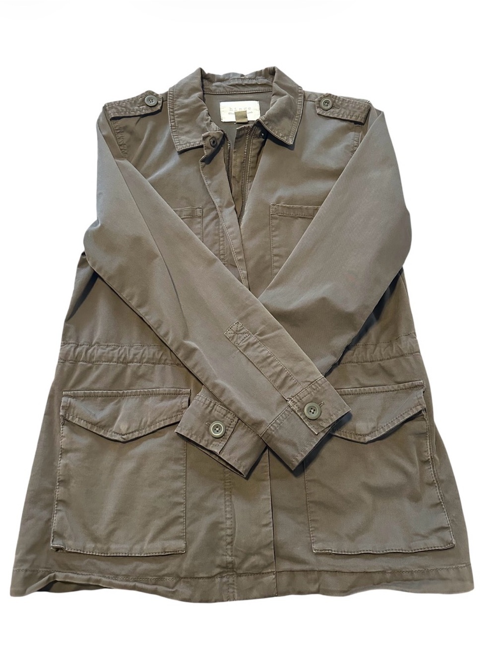 Hinge Utility Field Jacket Taupe Military Style 4 Pocket Size Small